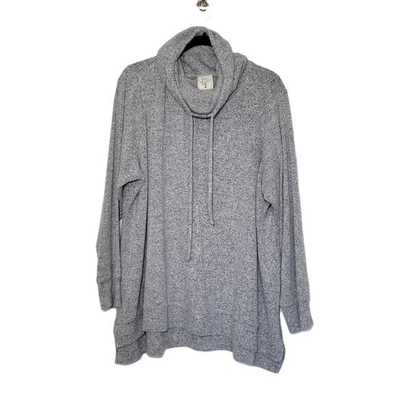 Colortree Women’s Cowl Neck Plus Size 2X Pullover Sweater Heather Gray - Picture 1 of 10